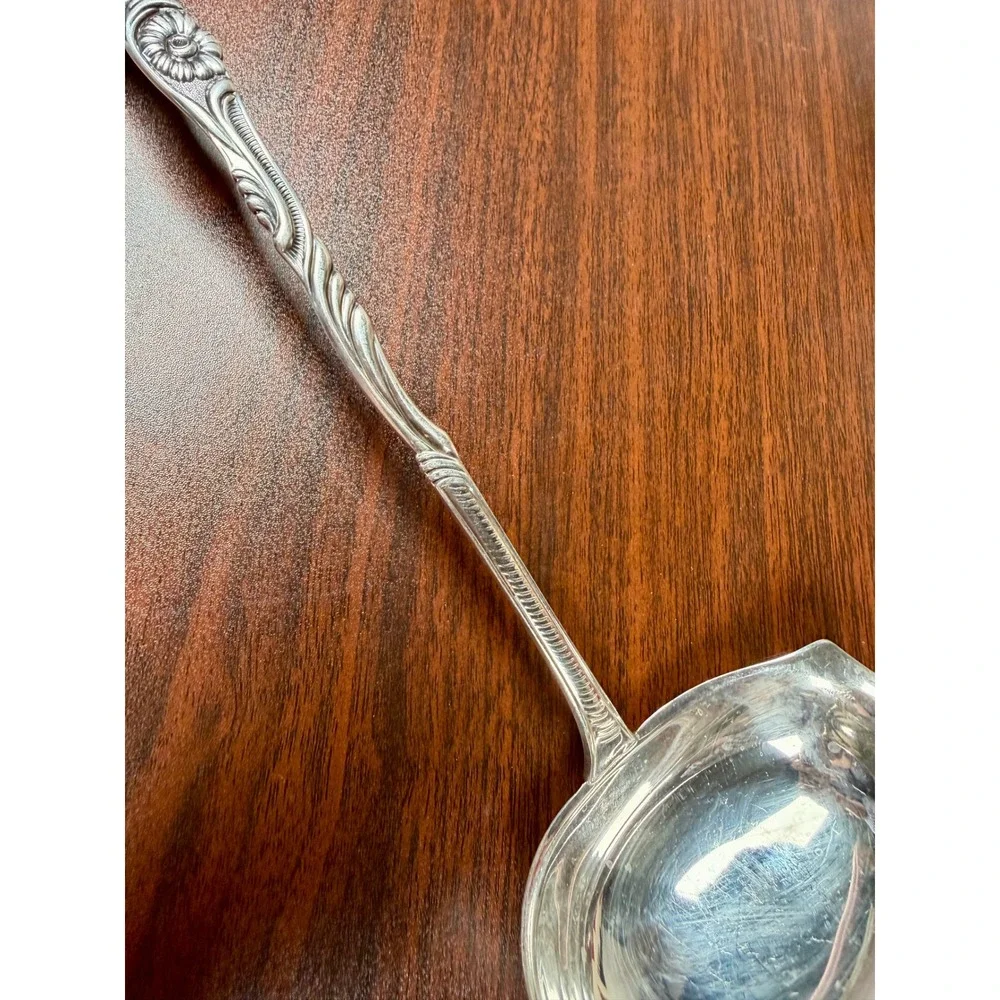 Vintage Sweden Extra Primans ALP Silverplate Gravy Sauce Ladle Floral Ornate